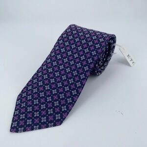 Eton Tie Mens One Size Colorful Floral Silk Classic Fit Necktie England Made